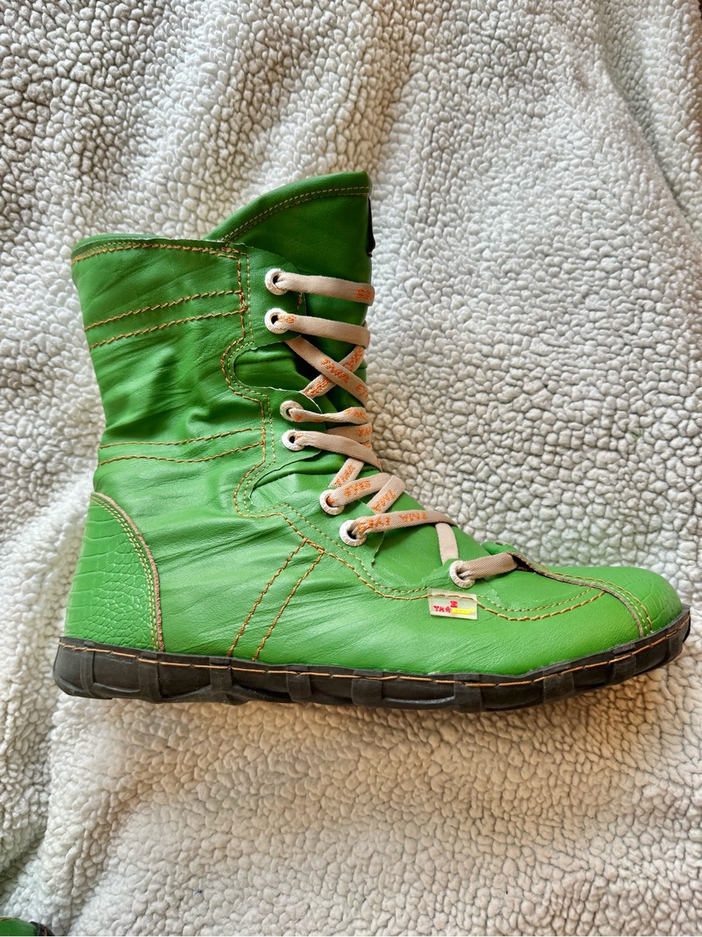 TMA Eyes Bright Green Boots sz 42